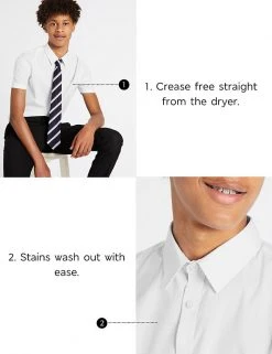 M&S Collection Boys' 2pk Slim Fit Stretch School Shirts (2-18 Yrs) 12 M&S Collection Boys' 2pk Slim Fit Stretch School Shirts (2-18 Yrs) -SCHOOL UNIFORM Sales SD 04 T76 5893 Z0 X EC 6