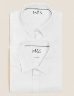 M&S Collection Boys' 2pk Slim Fit Stretch School Shirts (2-18 Yrs) 13 M&S Collection Boys' 2pk Slim Fit Stretch School Shirts (2-18 Yrs) -SCHOOL UNIFORM Sales SD 04 T76 5893 Z0 X EC 7