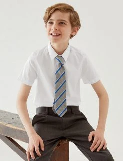 M&S Collection Boys' 2pk Skinny Fit Stretch School Shirts (2-18 Yrs)