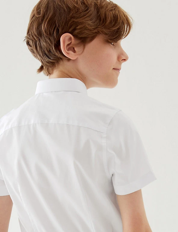M&S Collection Boys' 2pk Skinny Fit Stretch School Shirts (2-18 Yrs) 6 M&S Collection Boys' 2pk Skinny Fit Stretch School Shirts (2-18 Yrs) - Image 4