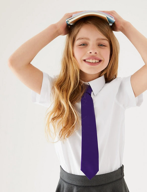 M&S Collection 3pk Girls' Plus Fit Easy Iron School Shirts (4-18 Yrs) 3 M&S Collection 3pk Girls' Plus Fit Easy Iron School Shirts (4-18 Yrs)