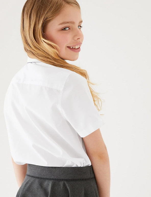 M&S Collection 3pk Girls' Plus Fit Easy Iron School Shirts (4-18 Yrs) 6 M&S Collection 3pk Girls' Plus Fit Easy Iron School Shirts (4-18 Yrs) - Image 4