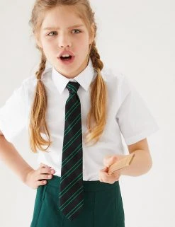 M&S Collection Girls' 5pk Regular Fit Easy To Iron School Shirts (2-18 Yrs)