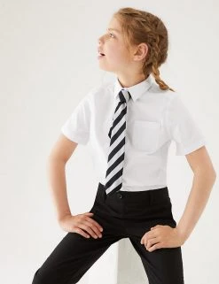 M&S Collection 2pk Girls' Non-Iron School Shirts (2-18 Yrs)