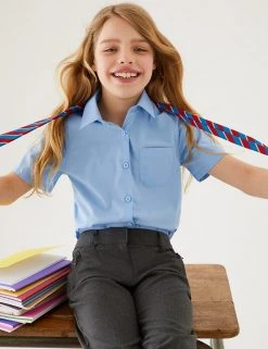 M&S Collection 2pk Girls' Slim Fit Non-Iron School Shirts (2-18 Yrs) 21 M&S Collection 2pk Girls' Slim Fit Non-Iron School Shirts (2-18 Yrs) -SCHOOL UNIFORM Sales SD 04 T76 5984 E0 X EC 0