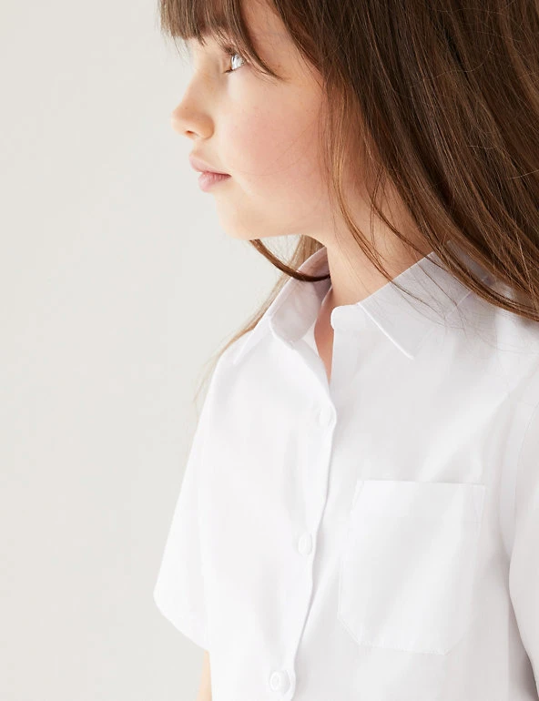 M&S Collection 2pk Girls' Slim Fit Non-Iron School Shirts (2-18 Yrs) 5 M&S Collection 2pk Girls' Slim Fit Non-Iron School Shirts (2-18 Yrs) - Image 3