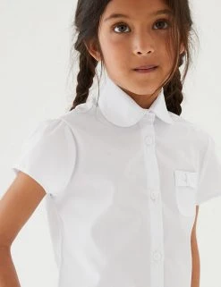 M&S Collection 2pk Regular Fit Easy To Iron School Shirts (2-14 Yrs) -SCHOOL UNIFORM Sales SD 04 T76 5992 Z0 X EC 1