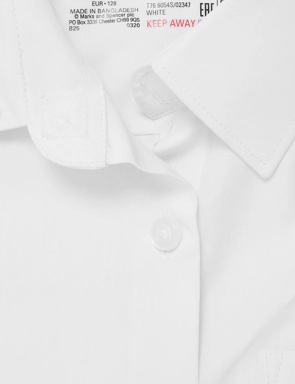 M&S Collection 2pk Girls’ Pure Cotton School Shirts (2-18 Yrs) 7 M&S Collection 2pk Girls’ Pure Cotton School Shirts (2-18 Yrs) - Image 5