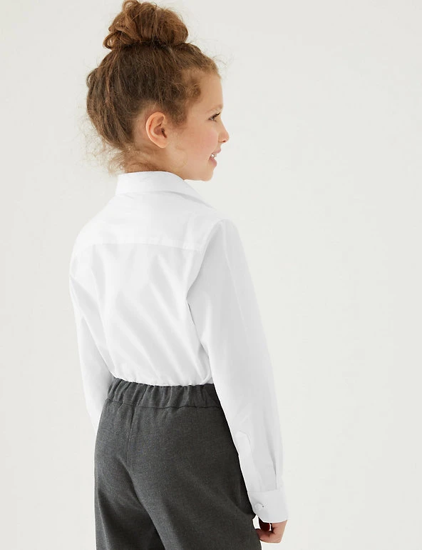 M&S Collection Shirts 2pk Girls' Slim Fit Non-Iron School Blouses (2-16 Yrs) 6 M&S Collection Shirts 2pk Girls' Slim Fit Non-Iron School Blouses (2-16 Yrs) - Image 4