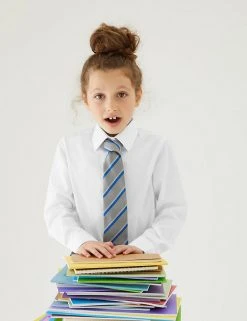 M&S Collection 3pk Girls' Longer Length Easy Iron School Shirts (4-18 Yrs)