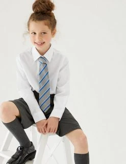 M&S Collection 3pk Girls' Plus Fit Easy Iron School Shirts (4-18 Yrs)