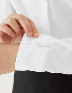 M&S Collection 3pk Girls' Plus Fit Easy Iron School Shirts (4-18 Yrs) -SCHOOL UNIFORM Sales SD 04 T76 6023P Z0 X EC 3