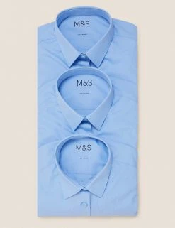 M&S Collection 3pk Girls' Easy Iron School Shirts (2-16 Yrs) 37 M&S Collection 3pk Girls' Easy Iron School Shirts (2-16 Yrs) -SCHOOL UNIFORM Sales SD 04 T76 6023 E0 X EC 7