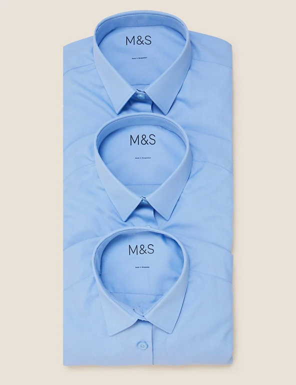 M&S Collection 3pk Girls' Easy Iron School Shirts (2-16 Yrs) 20 M&S Collection 3pk Girls' Easy Iron School Shirts (2-16 Yrs) - Image 18