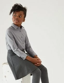 M&S Collection 3pk Girls' Easy Iron School Shirts (2-16 Yrs) 26 M&S Collection 3pk Girls' Easy Iron School Shirts (2-16 Yrs) -SCHOOL UNIFORM Sales SD 04 T76 6023 T0 X EC 0