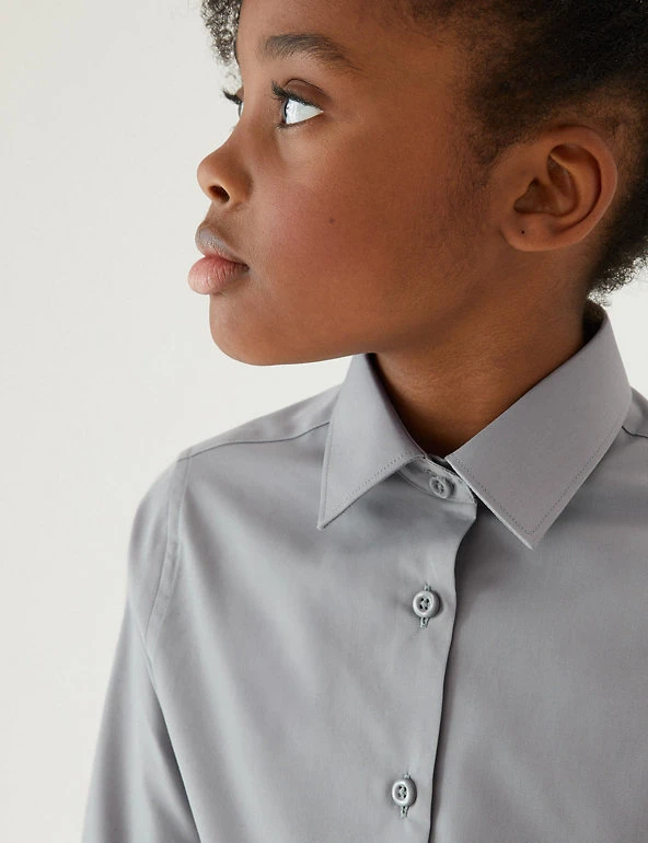 M&S Collection 3pk Girls' Easy Iron School Shirts (2-16 Yrs) 11 M&S Collection 3pk Girls' Easy Iron School Shirts (2-16 Yrs) - Image 9