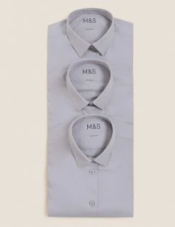 M&S Collection 3pk Girls' Easy Iron School Shirts (2-16 Yrs) 31 M&S Collection 3pk Girls' Easy Iron School Shirts (2-16 Yrs) -SCHOOL UNIFORM Sales SD 04 T76 6023 T0 X EC 7