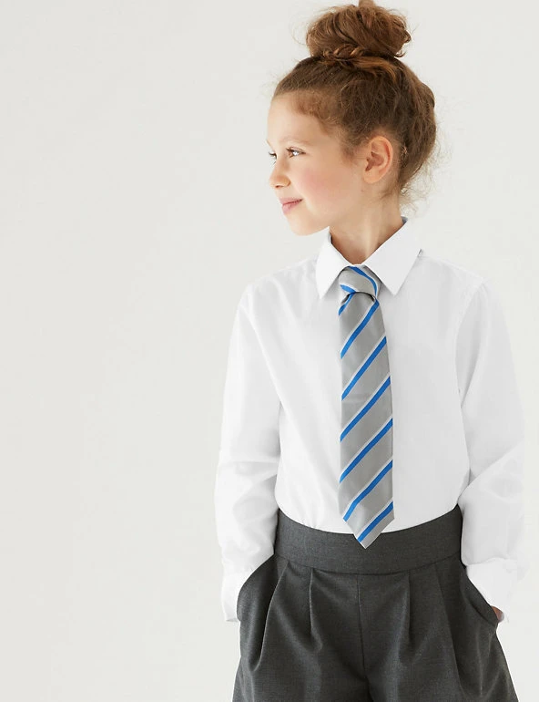 M&S Collection 3pk Girls' Easy Iron School Shirts (2-16 Yrs) 3 M&S Collection 3pk Girls' Easy Iron School Shirts (2-16 Yrs)