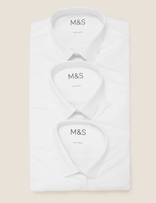 M&S Collection 3pk Girls' Easy Iron School Shirts (2-16 Yrs) 8 M&S Collection 3pk Girls' Easy Iron School Shirts (2-16 Yrs) - Image 6