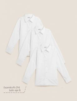 M&S Collection 3pk Girls' Easy Iron School Shirts (2-16 Yrs) 21 M&S Collection 3pk Girls' Easy Iron School Shirts (2-16 Yrs) -SCHOOL UNIFORM Sales SD 04 T76 6023 Z0 X EC 90