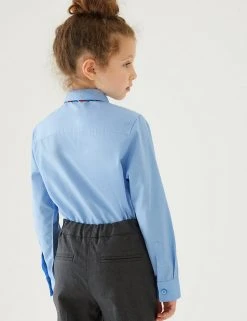 M&S Collection 3pk Girls' Slim Fit Easy Iron School Shirts (2-16 Yrs) -SCHOOL UNIFORM Sales SD 04 T76 6024 E0 X EC 2