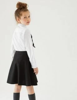 M&S Collection 3pk Girls' Slim Fit Easy Iron School Shirts (2-16 Yrs) -SCHOOL UNIFORM Sales SD 04 T76 6024 Z0 X EC 3