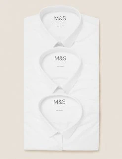 M&S Collection 3pk Girls' Slim Fit Easy Iron School Shirts (2-16 Yrs) -SCHOOL UNIFORM Sales SD 04 T76 6024 Z0 X EC 7