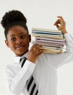 M&S Collection 5pk Girls' Regular Fit Easy To Iron Shirts (2-18 Yrs)