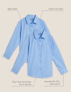 M&S Collection 2pk Girls' Non-Iron School Shirts (2-18 Yrs) 21 M&S Collection 2pk Girls' Non-Iron School Shirts (2-18 Yrs) -SCHOOL UNIFORM Sales SD 04 T76 6037 E0 X EC 90