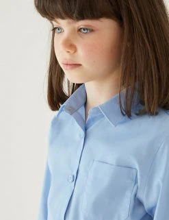 M&S Collection 2pk Girls' Slim Fit Non-Iron School Shirts (2-18 Yrs) 23 M&S Collection 2pk Girls' Slim Fit Non-Iron School Shirts (2-18 Yrs) -SCHOOL UNIFORM Sales SD 04 T76 6040 E0 X EC 1