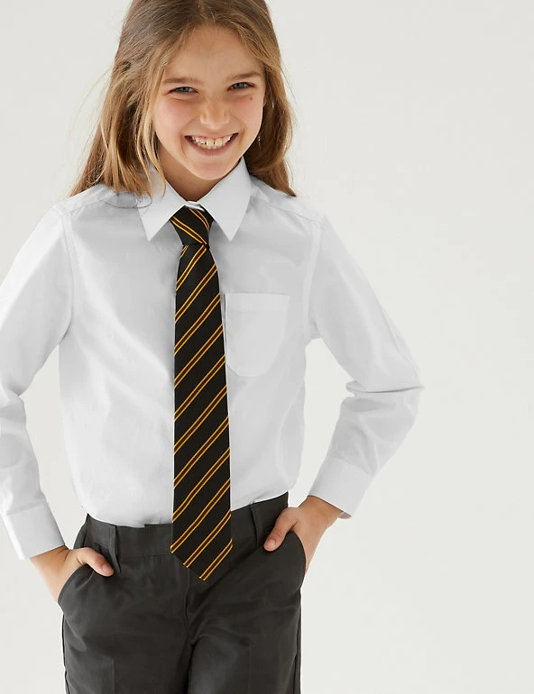 M&S Collection 2pk Girls’ Pure Cotton School Shirts (2-18 Yrs) 3 M&S Collection 2pk Girls’ Pure Cotton School Shirts (2-18 Yrs)