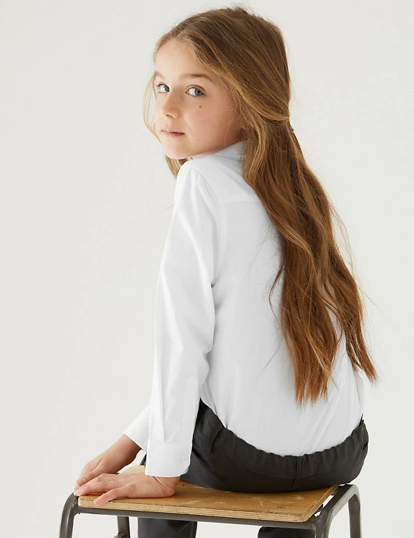 M&S Collection 2pk Girls’ Pure Cotton School Shirts (2-18 Yrs) 6 M&S Collection 2pk Girls’ Pure Cotton School Shirts (2-18 Yrs) - Image 4