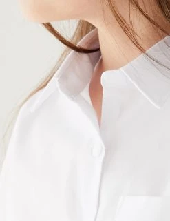 M&S Collection 2pk Girls' Slim Fit Pure Cotton School Shirts (2-18 Yrs) 9 M&S Collection 2pk Girls' Slim Fit Pure Cotton School Shirts (2-18 Yrs) -SCHOOL UNIFORM Sales SD 04 T76 6056S Z0 X EC 1