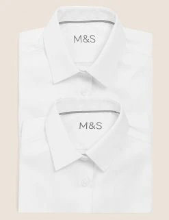 M&S Collection 2pk Girls' Skinny Fit School Shirts (2-18 Yrs) 13 M&S Collection 2pk Girls' Skinny Fit School Shirts (2-18 Yrs) -SCHOOL UNIFORM Sales SD 04 T76 6057 Z0 X EC 7