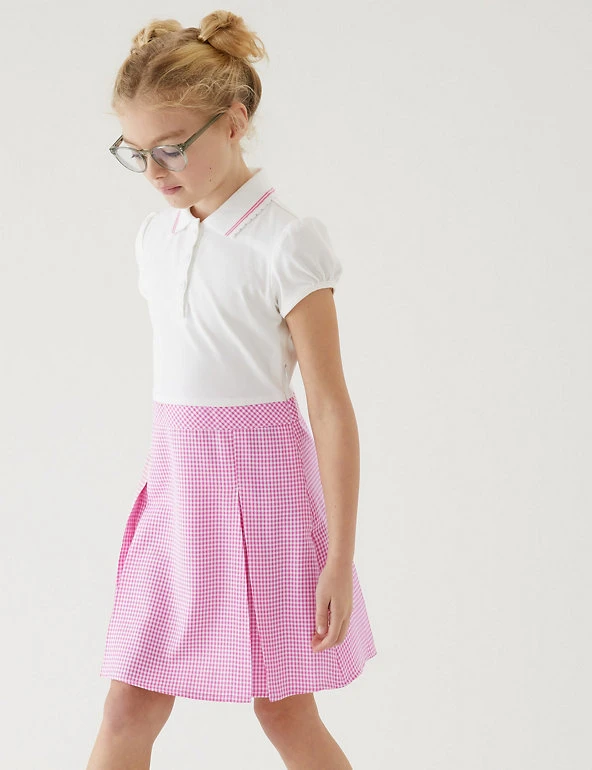 M&S Collection Dresses Girls' 2 In 1 Gingham Pleated School Dress (2-14 Yrs) 13 M&S Collection Dresses Girls' 2 In 1 Gingham Pleated School Dress (2-14 Yrs) - Image 11