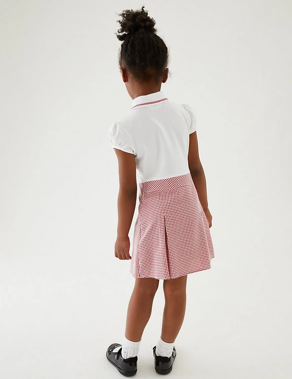 M&S Collection Dresses Girls' 2 In 1 Gingham Pleated School Dress (2-14 Yrs) 6 M&S Collection Dresses Girls' 2 In 1 Gingham Pleated School Dress (2-14 Yrs) - Image 4
