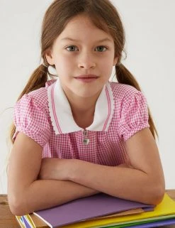 M&S Collection Dresses Girls' Gingham School Playsuit (2-14 Yrs) -SCHOOL UNIFORM Sales SD 04 T76 6479 A0 X EC 1