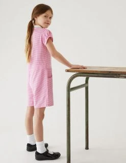 M&S Collection Dresses Girls' Gingham School Playsuit (2-14 Yrs) -SCHOOL UNIFORM Sales SD 04 T76 6479 A0 X EC 2