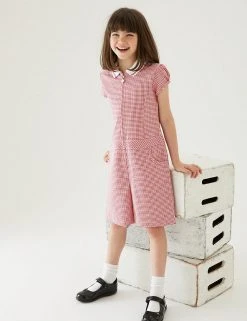 M&S Collection Dresses Girls' Gingham School Playsuit (2-14 Yrs) -SCHOOL UNIFORM Sales SD 04 T76 6479 B0 X EC 0