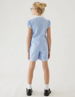 M&S Collection Dresses Girls' Gingham School Playsuit (2-14 Yrs) -SCHOOL UNIFORM Sales SD 04 T76 6479 E1 X EC 2