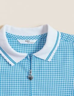 M&S Collection Dresses Girls' Gingham School Playsuit (2-14 Yrs) -SCHOOL UNIFORM Sales SD 04 T76 6479 E1 X EC 5