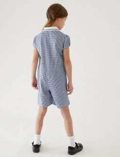M&S Collection Dresses Girls' Gingham School Playsuit (2-14 Yrs) -SCHOOL UNIFORM Sales SD 04 T76 6479 F0 X EC 2