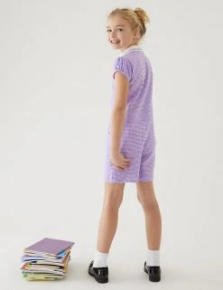 M&S Collection Dresses Girls' Gingham School Playsuit (2-14 Yrs) -SCHOOL UNIFORM Sales SD 04 T76 6479 G0 X EC 2