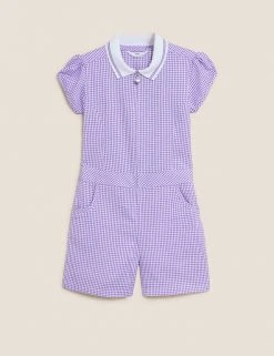 M&S Collection Dresses Girls' Gingham School Playsuit (2-14 Yrs) -SCHOOL UNIFORM Sales SD 04 T76 6479 G0 X EC 90