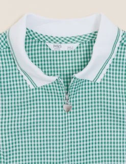 M&S Collection Dresses Girls' Gingham School Playsuit (2-14 Yrs) -SCHOOL UNIFORM Sales SD 04 T76 6479 J0 X EC 7