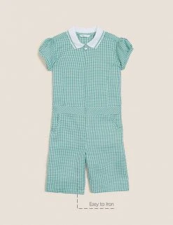 M&S Collection Dresses Girls' Gingham School Playsuit (2-14 Yrs) -SCHOOL UNIFORM Sales SD 04 T76 6479 J0 X EC 90