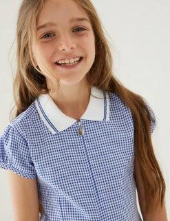 M&S Collection Dresses Girls' Gingham School Playsuit (2-14 Yrs) -SCHOOL UNIFORM Sales SD 04 T76 6479 O4 X EC 1