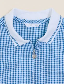 M&S Collection Dresses Girls' Gingham School Playsuit (2-14 Yrs) -SCHOOL UNIFORM Sales SD 04 T76 6479 O4 X EC 7