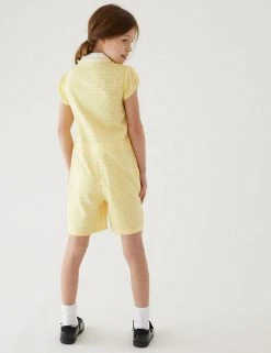 M&S Collection Dresses Girls' Gingham School Playsuit (2-14 Yrs) -SCHOOL UNIFORM Sales SD 04 T76 6479 R0 X EC 2