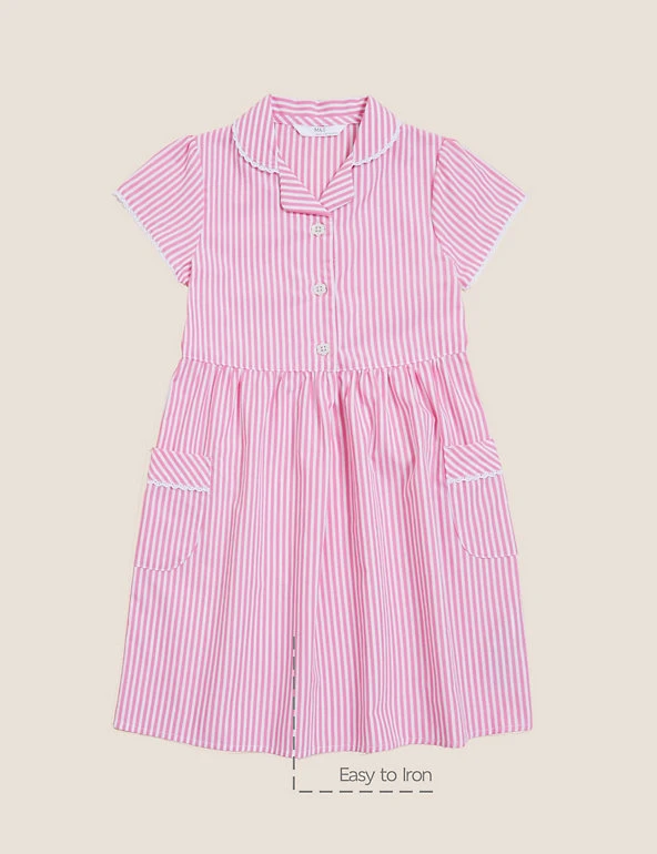 M&S Collection Dresses Girls' Pure Cotton Striped School Dress (2-14 Yrs) 15 M&S Collection Dresses Girls' Pure Cotton Striped School Dress (2-14 Yrs) - Image 13
